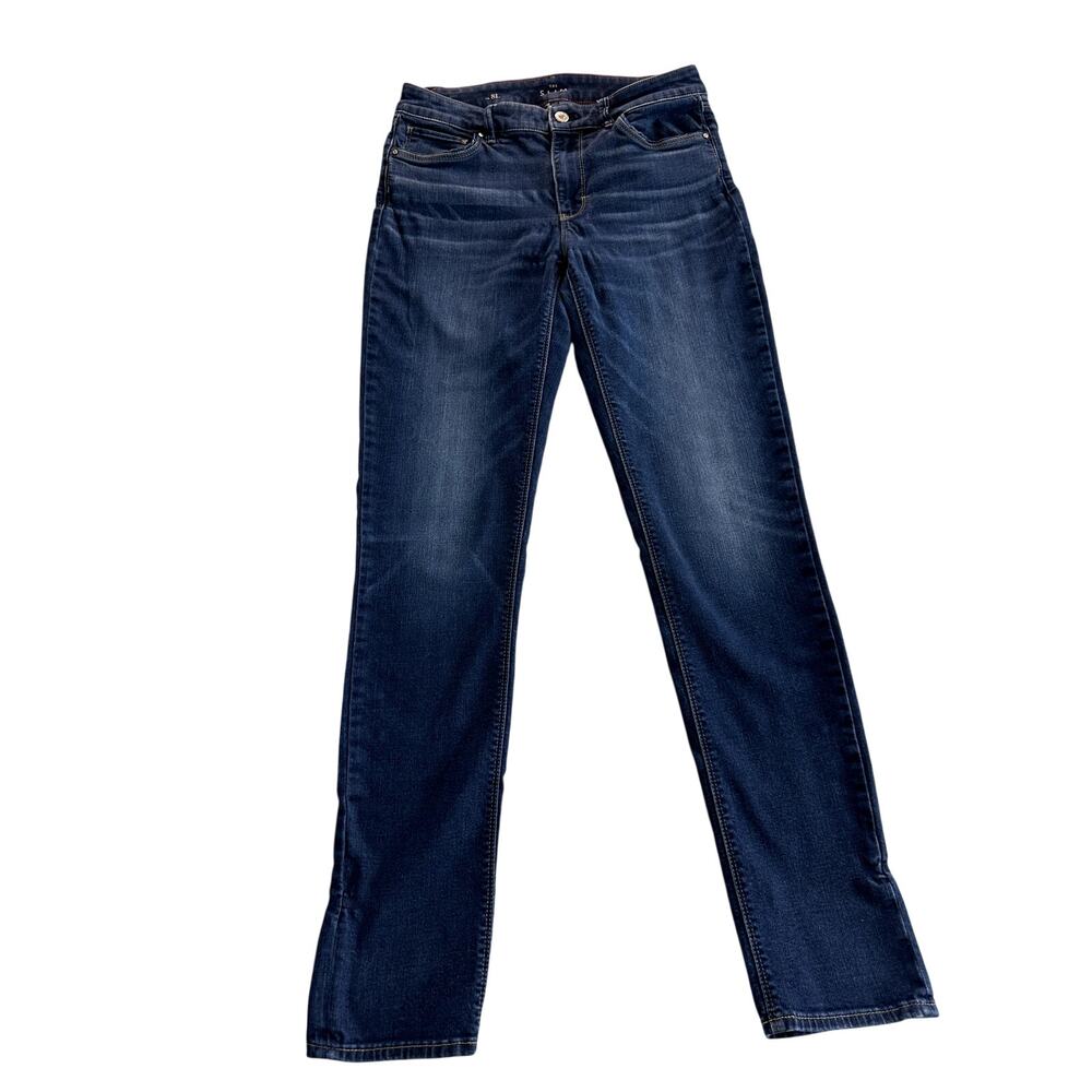 WHBM Slim Jeans Women's Size 8 Long Dark Wash Extra Soft Stretch Denim